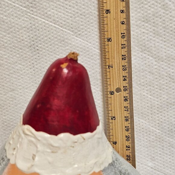 Hand Painted Whimsical Folk Art Christmas Santa Face Gourd Red 8” Tall x 7” Wide - Picture 12 of 13